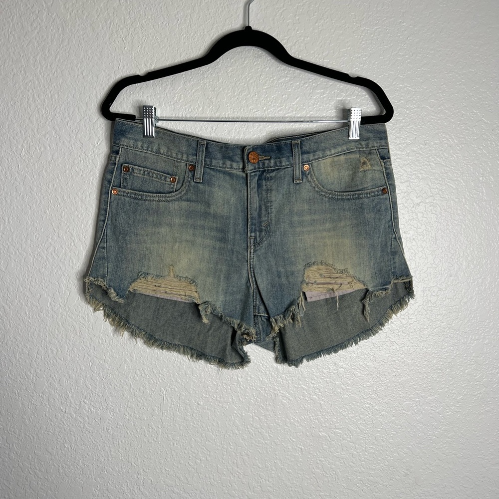 Levi's Distressed High Waisted Denim Shorts Waist 31